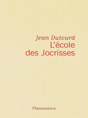 cover image of L'école des jocrisses
